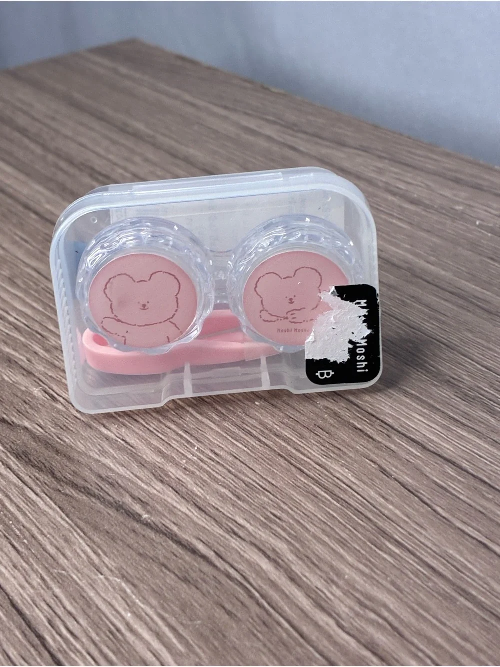 🐼 3/$25 NWT Moshi Moshi Cute Pink Bear Contact Lens Case with Tweezers